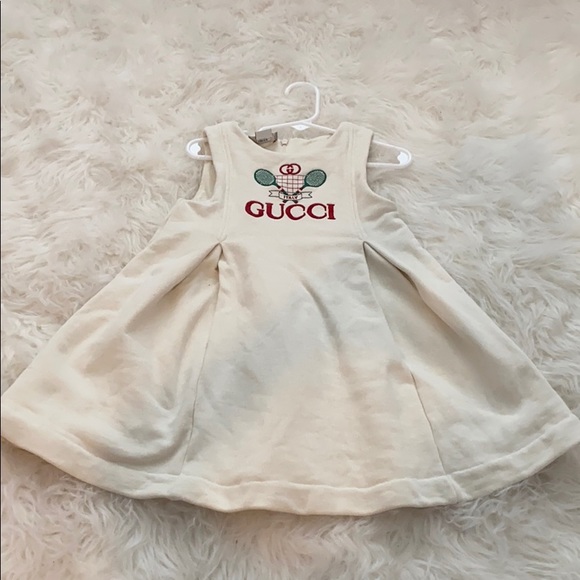Gucci Other - GUCCI kids Tennis Embroidered Pleated Cotton Dress